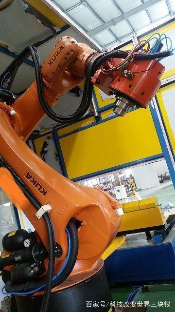 機器人銑刀切割加工（汽車內飾塑料）機械手去毛刺拋光銑削電主軸